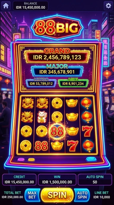 Tampilan antarmuka pengguna aplikasi 88big yang modern.